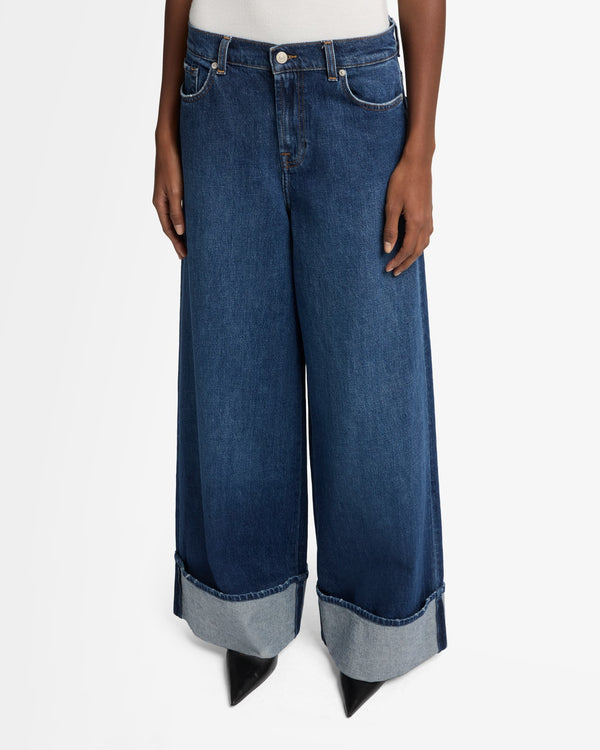 7 For All Mankind MANKIND Marie Cuffed Wide Leg Jeans