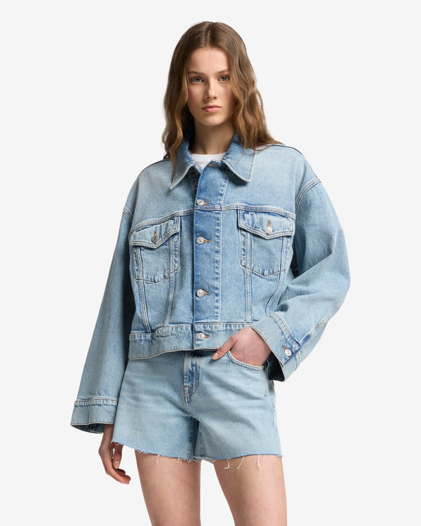 7 For All Mankind MANKIND Oli Cropped Trucker Jacket Denim Jackets
