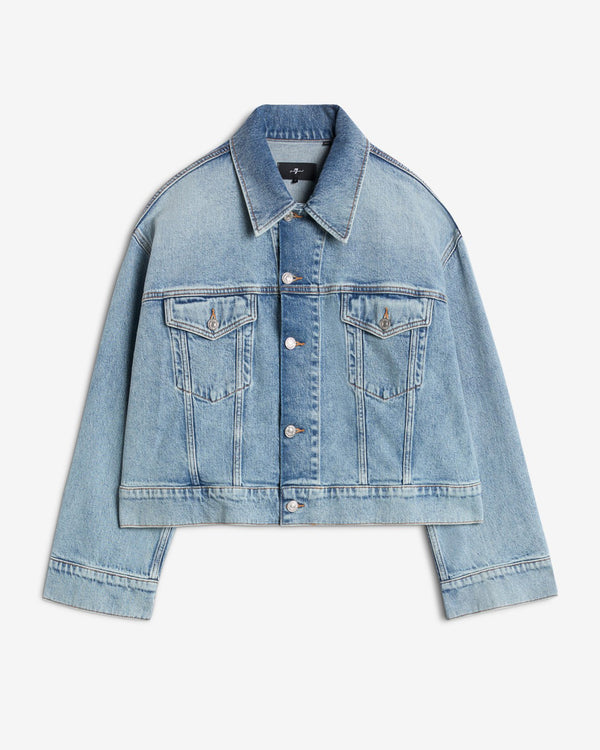 7 for all mankind MANKIND Oli Cropped Trucker Jacket Denim Jackets