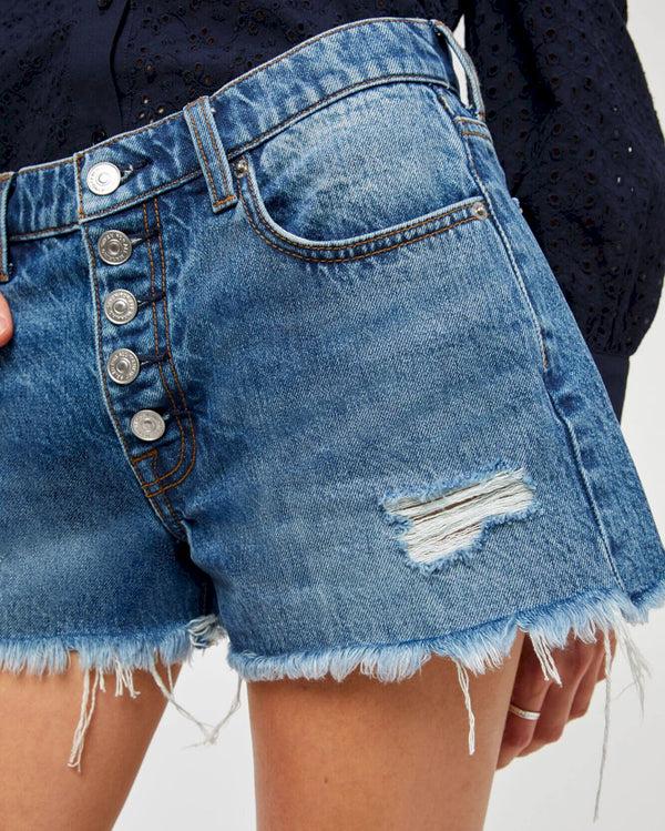 7 For All Mankind Monroe Cut-Off Short With Exposed Buttons Shorts