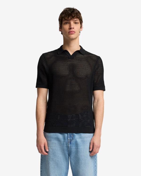 7 For All Mankind Short Sleeve Crochet Polo Sweaters