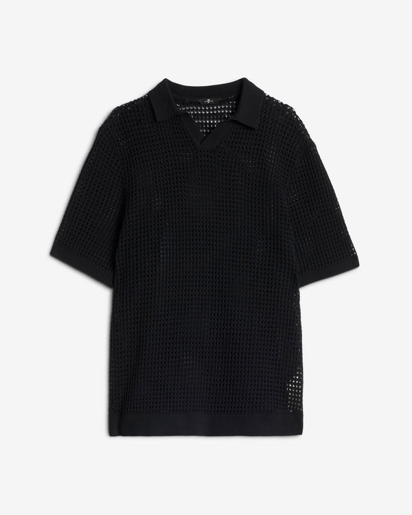 7 for all mankind Short Sleeve Crochet Polo Sweaters