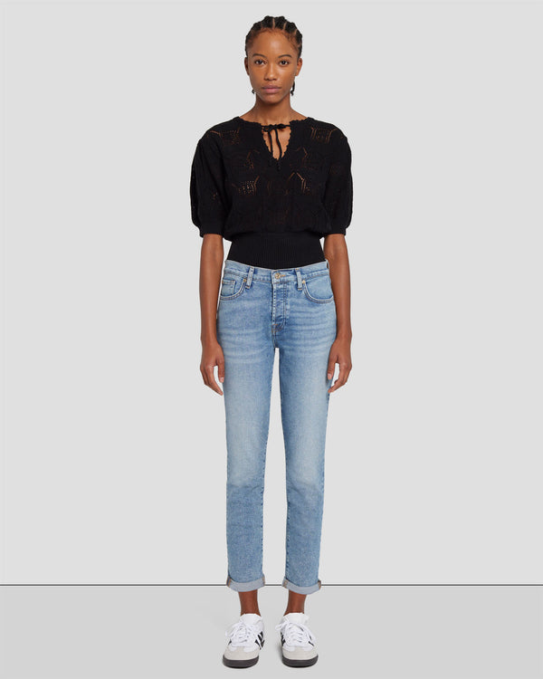 7 For All Mankind Short Sleeve Crochet Sweater Sweaters