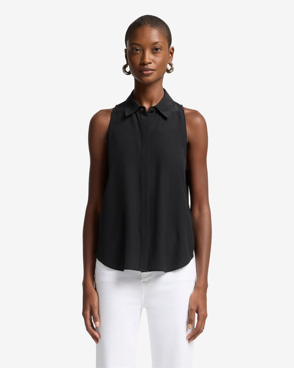 7 For All Mankind Sleeveless Silk Button Button Down Tops