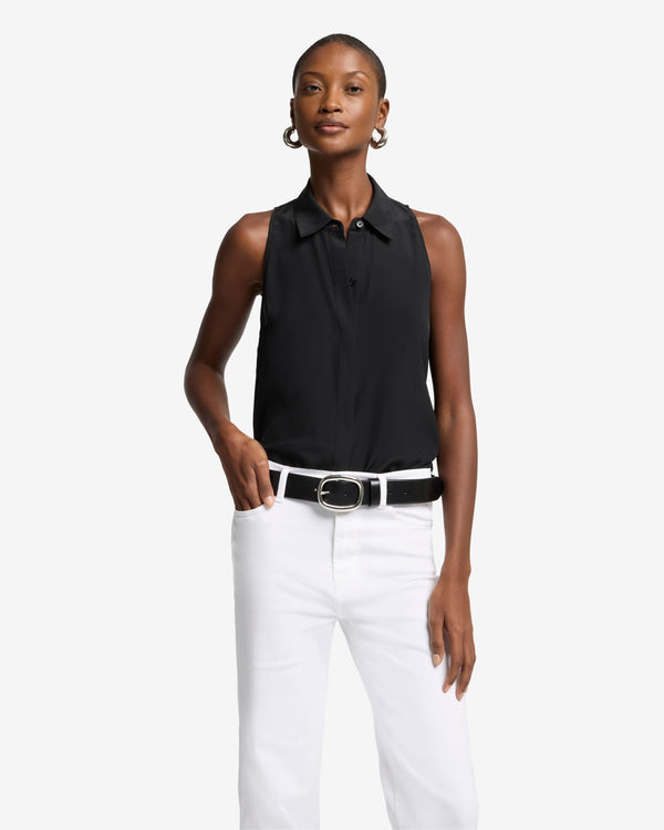 7 For All Mankind Sleeveless Silk Button Button Down Tops