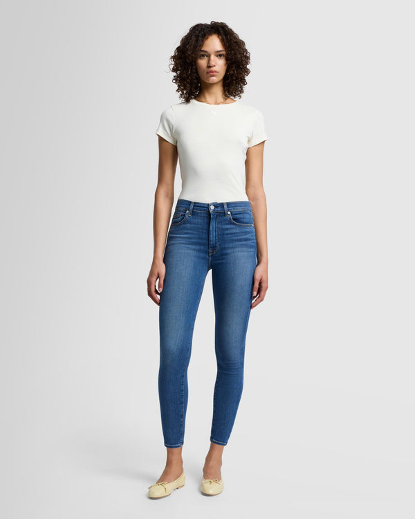 7 For All Mankind Slim Illusion High Waist Ankle Skinny Jeans