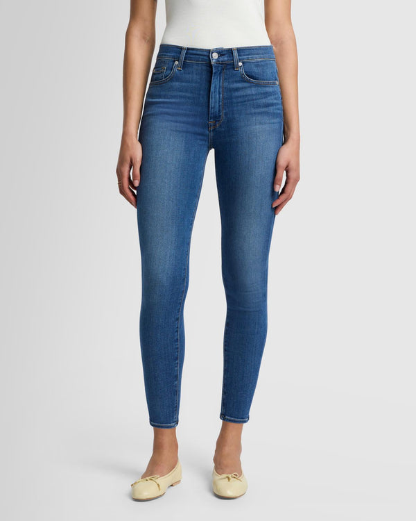 7 For All Mankind Slim Illusion High Waist Ankle Skinny Jeans