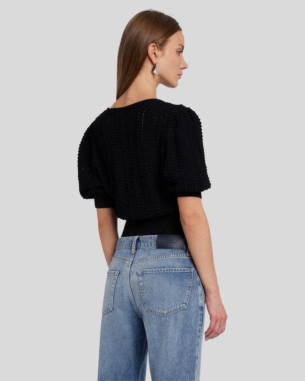 7 For All Mankind Sweetheart Pointelle Knit Sweater Sweaters