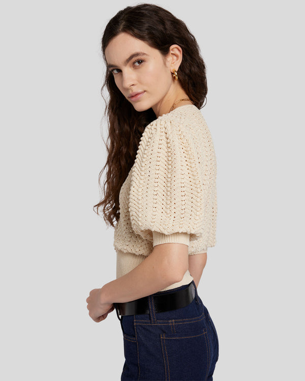 7 For All Mankind Sweetheart Pointelle Knit Sweater Sweaters