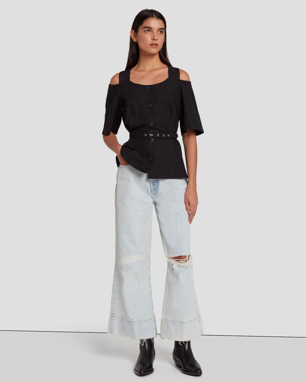7 For All Mankind Tailored Off The Shoulder Top Tops