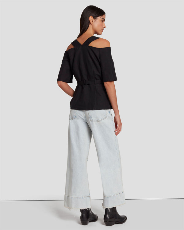 7 For All Mankind Tailored Off The Shoulder Top Tops
