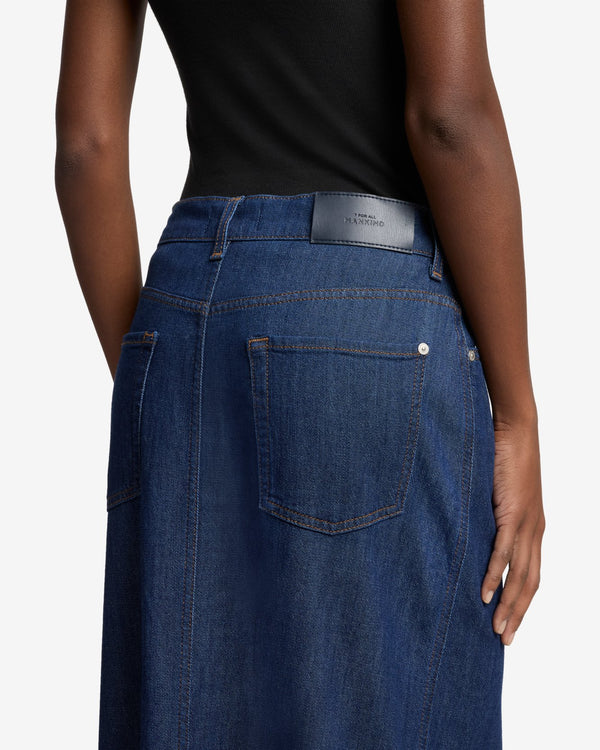 7 For All Mankind Weightless Denim Front Slit Maxi Skirt Skirts