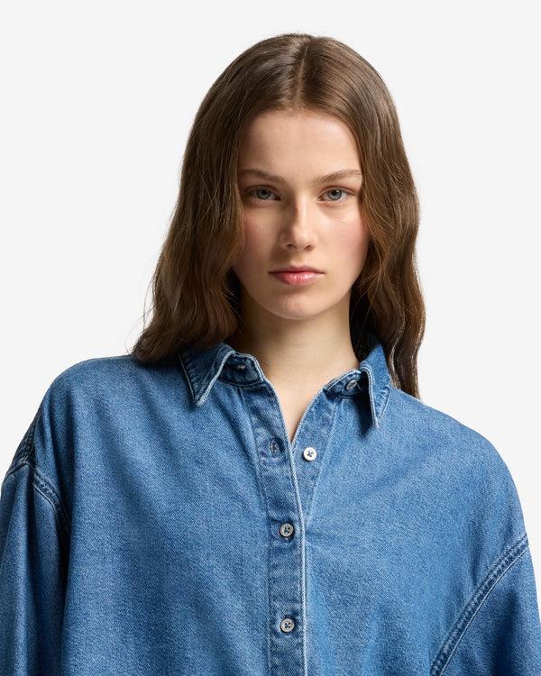 7 For All Mankind Weightless Denim Nina Cropped Shirt Tops