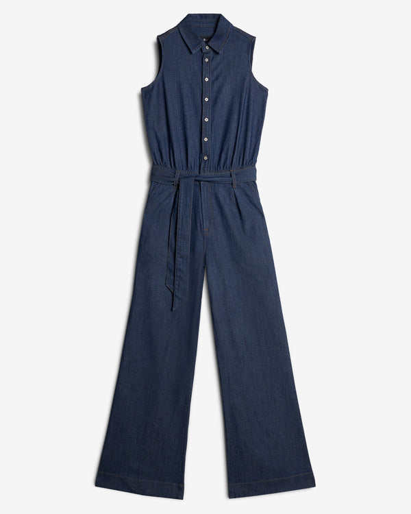 7 for all mankind Weightless Denim Pleated Jumpsuit Jumpsuits
