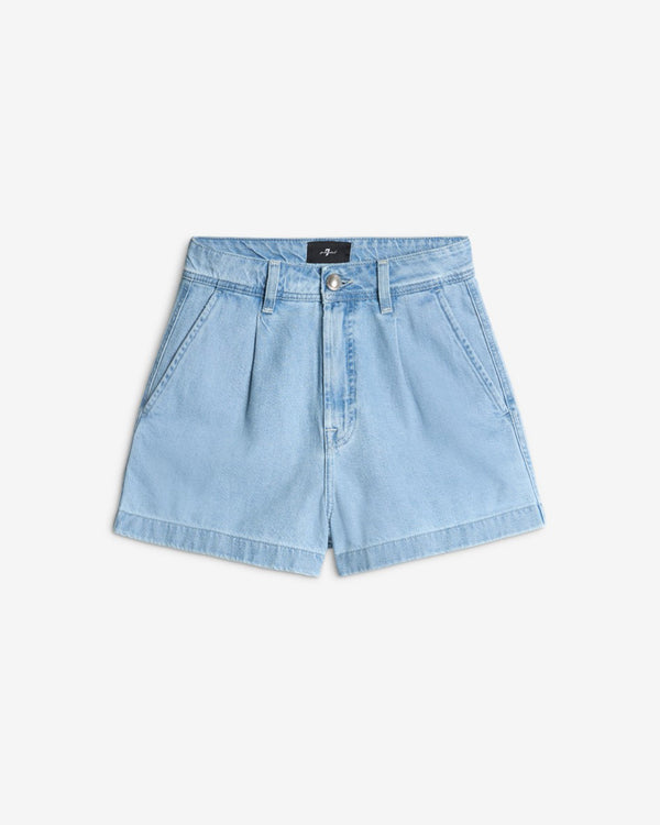 7 for all mankind Weightless Denim Pleated Short Shorts
