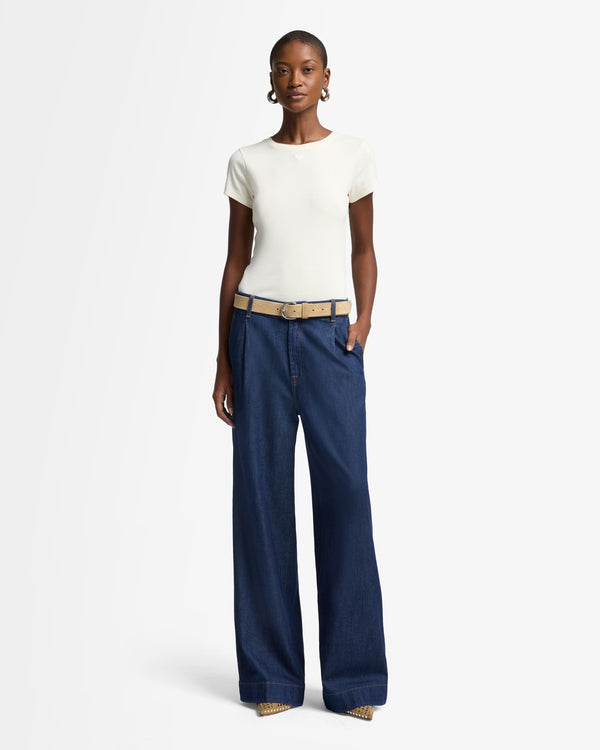 7 For All Mankind Weightless Denim Pleated Trouser Jeans