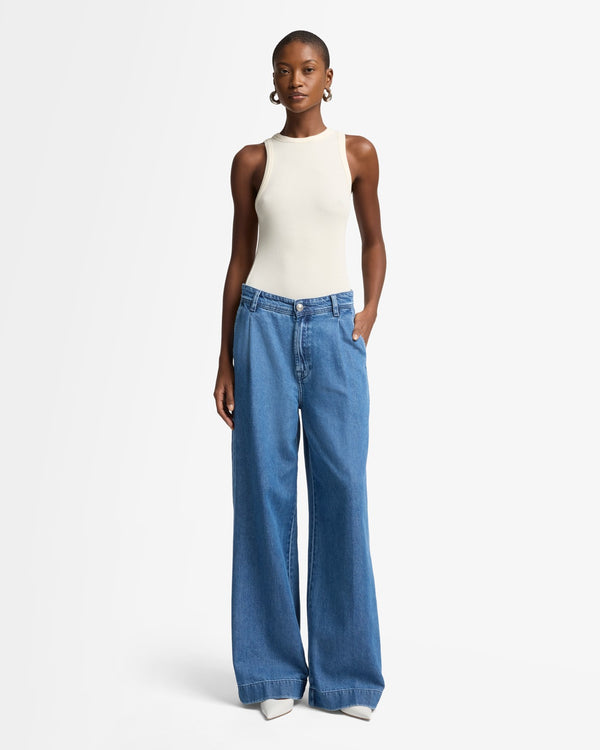 7 For All Mankind Weightless Denim Pleated Trouser Jeans