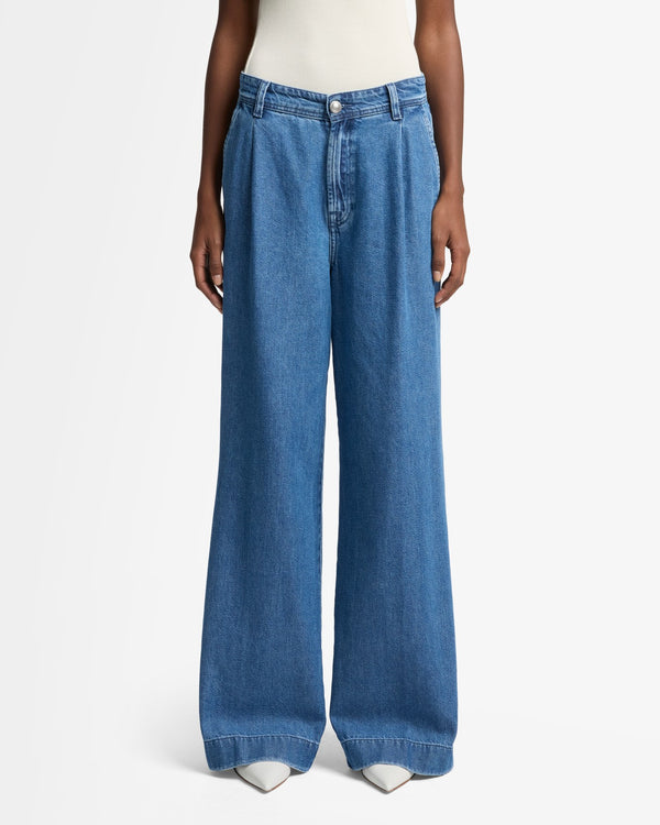 7 For All Mankind Weightless Denim Pleated Trouser Jeans