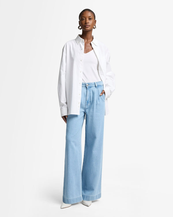 7 For All Mankind Weightless Denim Pleated Trouser Jeans