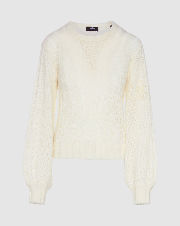 7 for all mankind Wool Blend Cable Pullover Sweaters