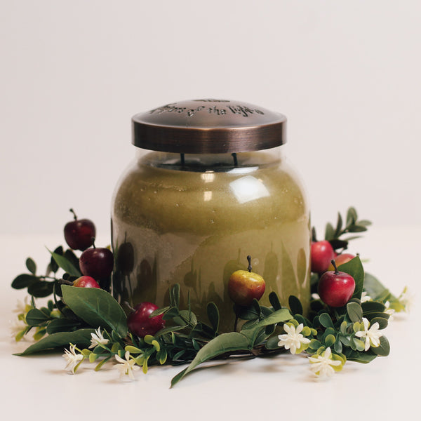 A Cheerful Giver Apple & Green Leaves - Candle Ring