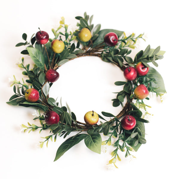 a cheerful giver Apple & Green Leaves - Candle Ring