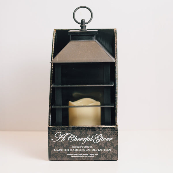 A Cheerful Giver Black - Flameless Lantern