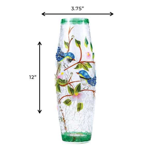 A Cheerful Giver Blue Jay - LED Glass Vase