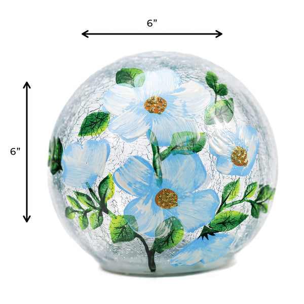 A Cheerful Giver Blue Poppy - LED Glass Orb