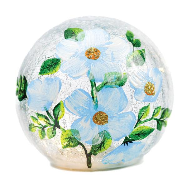 a cheerful giver Blue Poppy - LED Glass Orb