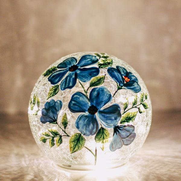A Cheerful Giver Blue Poppy - LED Glass Orb