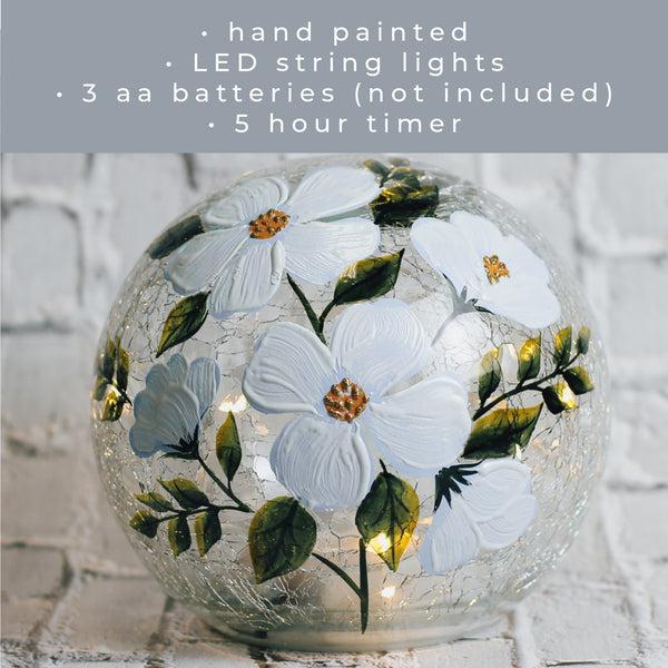 A Cheerful Giver Blue Poppy - LED Glass Orb