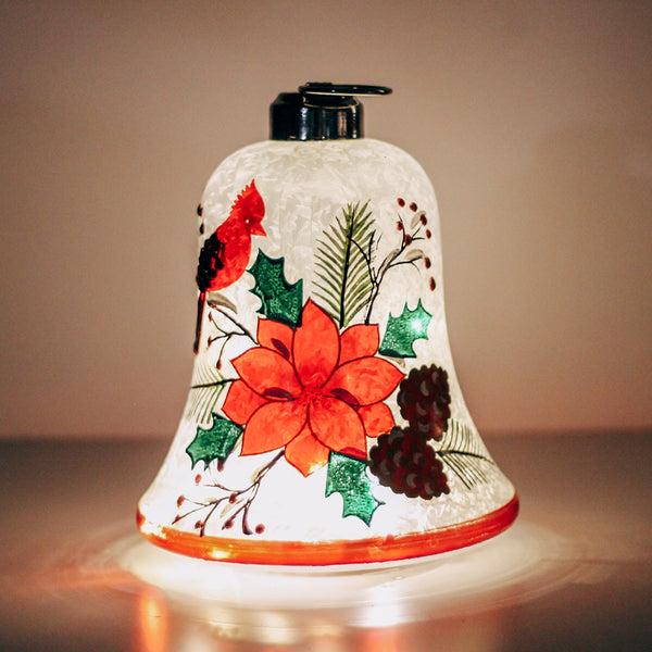 A Cheerful Giver Cardinal Bell - Crackle Glass