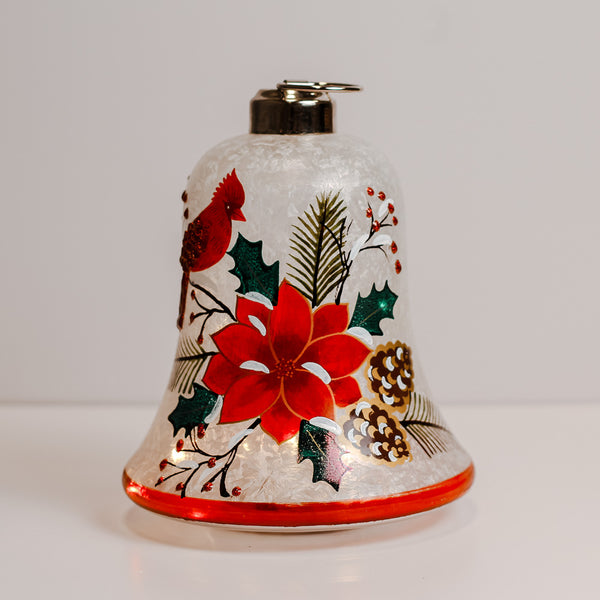 A Cheerful Giver Cardinal Bell - Crackle Glass