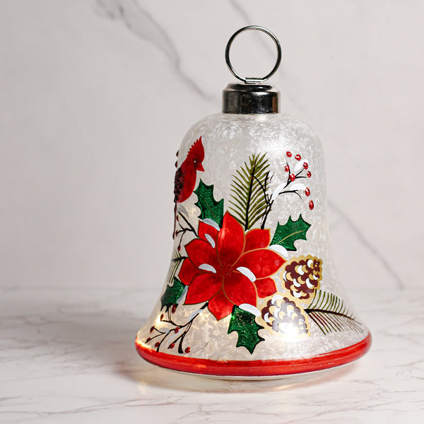 A Cheerful Giver Cardinal Bell - Crackle Glass