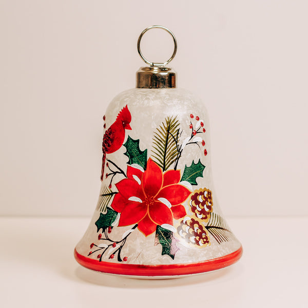 a cheerful giver Cardinal Bell - Crackle Glass