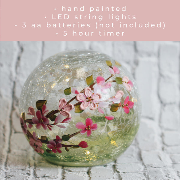 A Cheerful Giver Cherry Blossom - LED Glass Orb