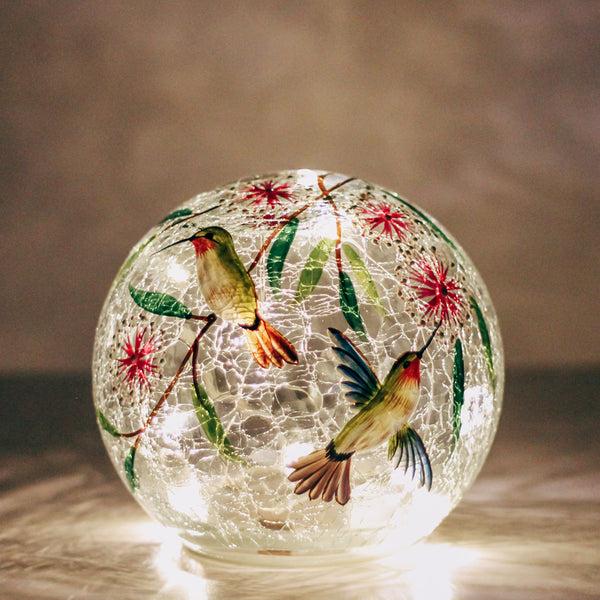 A Cheerful Giver Dancing Hummingbird - LED Glass Orb