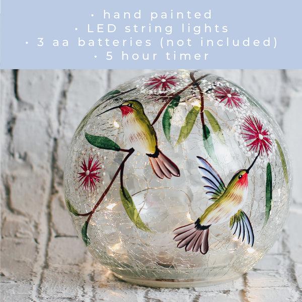 A Cheerful Giver Dancing Hummingbird - LED Glass Orb