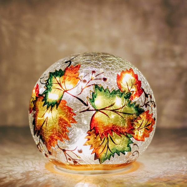 A Cheerful Giver Fallen Leaves - Crackle Glass Orb