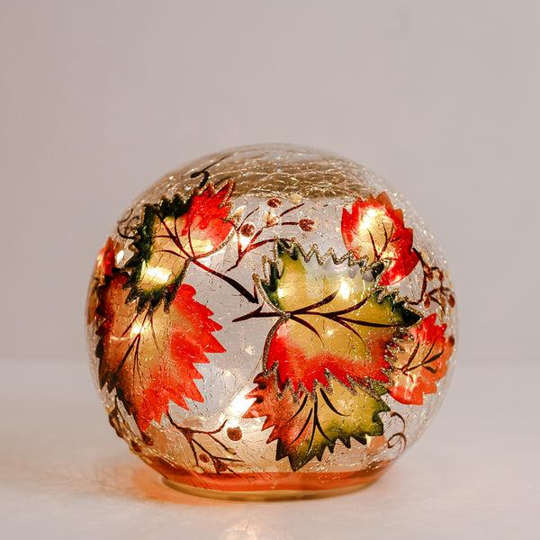 A Cheerful Giver Fallen Leaves - Crackle Glass Orb