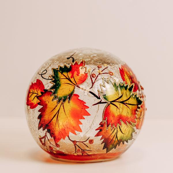 a cheerful giver Fallen Leaves - Crackle Glass Orb