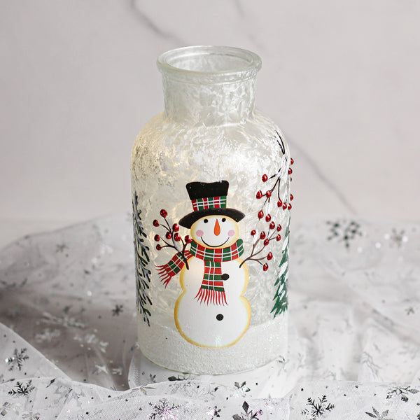 A Cheerful Giver Frosty Vines - Crackle Glass Bottle