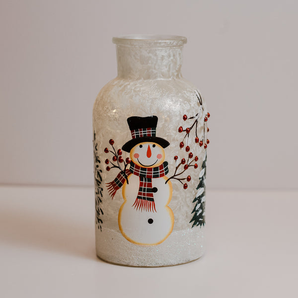 A Cheerful Giver Frosty Vines - Crackle Glass Bottle