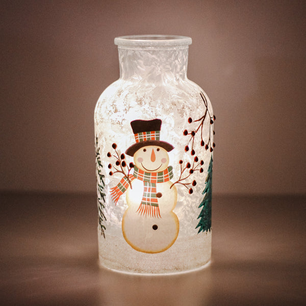 A Cheerful Giver Frosty Vines - Crackle Glass Bottle
