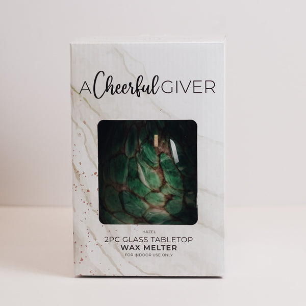 A Cheerful Giver Hazel - Glass Tabletop Wax Warmer