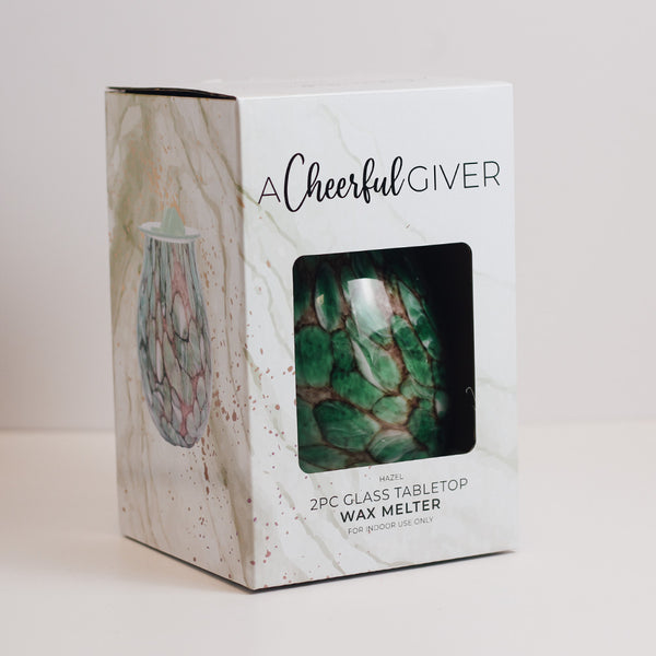 A Cheerful Giver Hazel - Glass Tabletop Wax Warmer