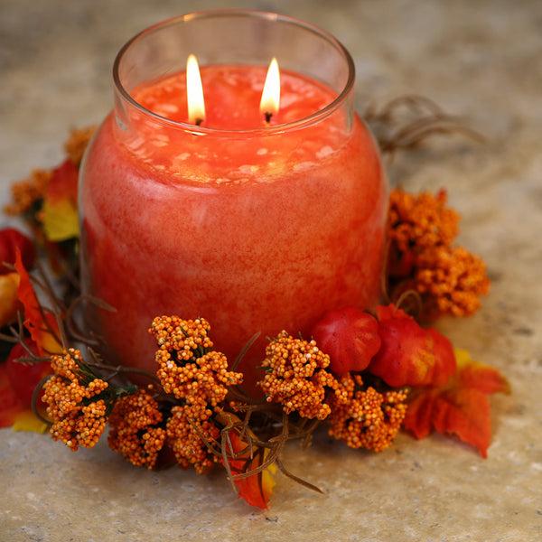 A Cheerful Giver Maple Leaf & Pumpkins - Candle Ring
