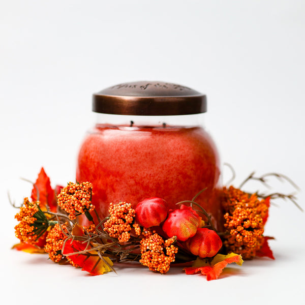 A Cheerful Giver Maple Leaf & Pumpkins - Candle Ring