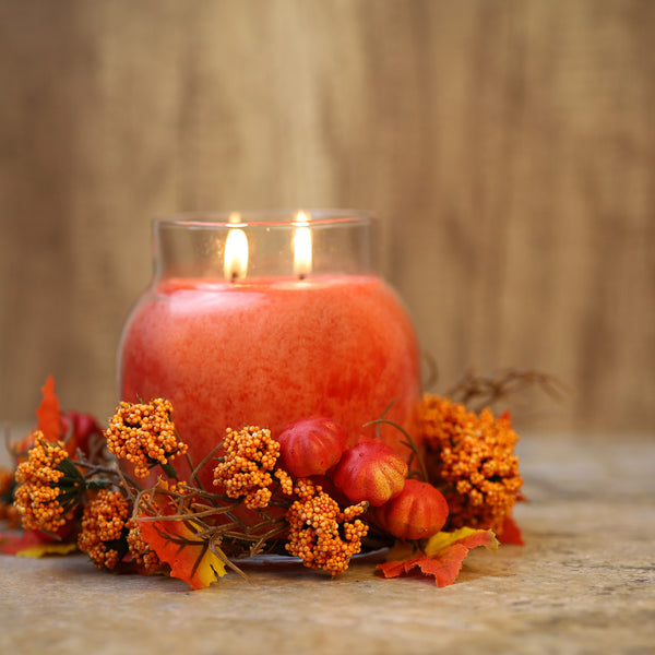 A Cheerful Giver Maple Leaf & Pumpkins - Candle Ring